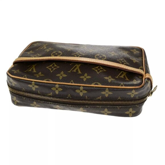 LOUIS VUITTON Compiegne 23 Clutch Hand Bag Monogram Leather Brown - Picture 6 of 15